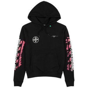 Off White Printed Arrow Cotton Sweatshirt Hoodie